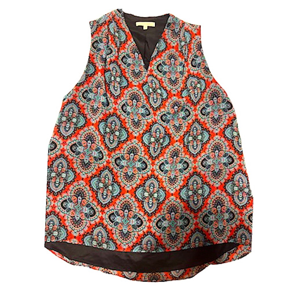 41 Hawthorn Women’s Orange & Blue Bohemian Printed Blouse Tank